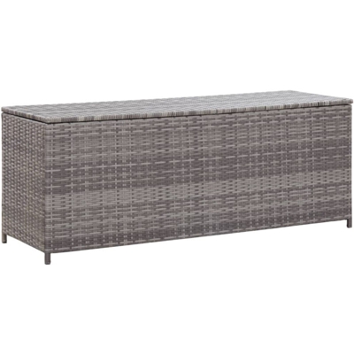 Baule da Giardino Grigio 120x50x60 cm in Polyrattan
