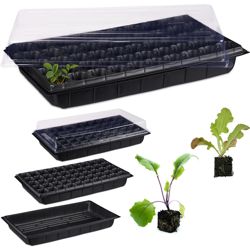 Relaxdays - Mini Serra da Interni 50 Piante, con Coperchio, Mini Semenzaio, da Balcone, per Germinazione 5 x 55,5 cm, Nero características