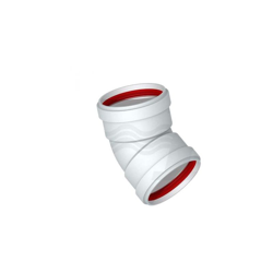 CURVA APERTA 45°PER CANNA FUMARIA TUBO ALLUMINIO BIANCO F/F diam. 80 mm - Stabile precio