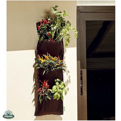 ORTO sacchi DA BALCONE da città ORTAGGI E FIORI piante APPESO 3 TASCHE VERDEMAX