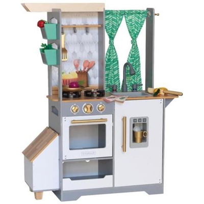 Cucina Per Bambini In Legno Da Giardino Con Terrazza Con Accessori, Suono E Luce