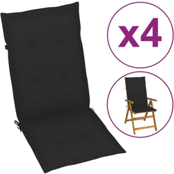 vidaXL Cuscini per Sedie da Giardino 4 pz Neri 120x50x4 cm - Nero precio