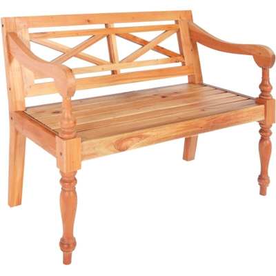 vidXL Panchina Batavia 98 cm Legno Massello di Mogano Marrone Chiaro