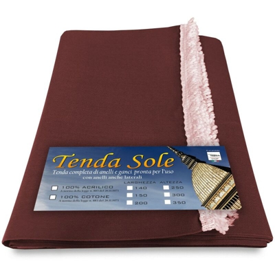 TENDA SOLE DA ESTERNO GIARDINO BALCONE UNITO MARRONE confezionata LARGA 2 METRI Cm. 200 x 350