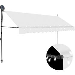 Tenda da Sole Retrattile Manuale con LED 350 cm Crema - crema - Vidaxl características