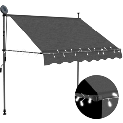 Tenda da Sole Retrattile Manuale con LED 150 cm Antracite - Grigio - Vidaxl características