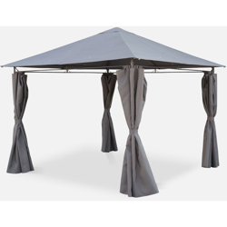 Pergola 3x3m - Elusa - Tela grigia - Pergola con tende, tenda da giardino, gazebo, ricevimenti - Grigio características