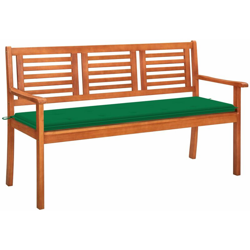Panchina da Giardino 3 Posti e Cuscino 150cm Massello Eucalipto - Marrone - Vidaxl características