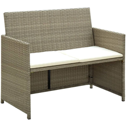 vidaXL Divano da Giardino a 2 Posti con Cuscini Beige in Polyrattan - Beige precio