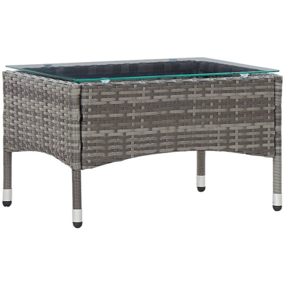 Tavolino da Caffè Grigio 60x40x36 cm in Polyrattan - Grigio - Vidaxl