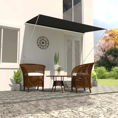Tenda da Sole Retrattile 350x150 cm Antracite - Grigio - Vidaxl