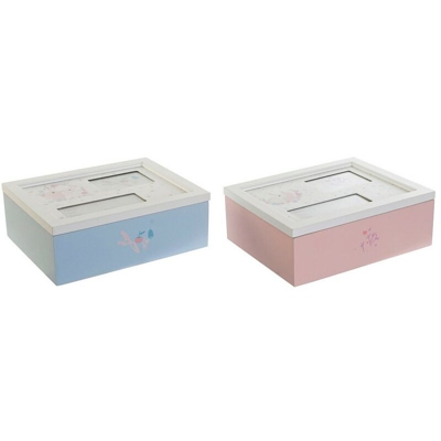 Scatola Decorativa Metallo Legno MDF (2 pcs) (24 x 19 x 8.5 cm) - Dkd Home Decor