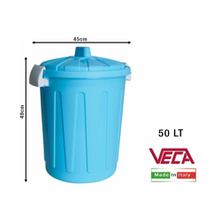 Bidone Con Coperchio Lt.50 Cielo en oferta