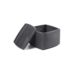 Pro Garden - Tavolo ausiliario in resina Cassapanca in simil rattan 53x53x40 cm. AFT 08330145 en oferta