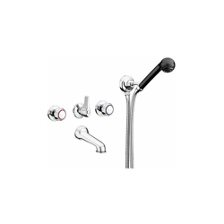 Gruppo vasca da incasso con deviatore, bocca a parete, flessibile gancio a muro serie polare gs en oferta