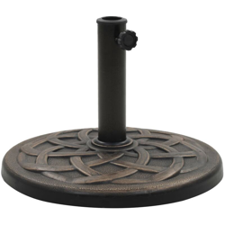 Base per Parasole Rotonda in Poliresina 11 kg Bronzo - Grigio - Vidaxl en oferta