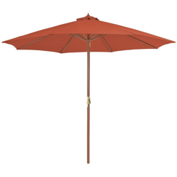 Ombrellone da Esterni con Palo in Legno 300 cm Terracotta - Arancione - Vidaxl precio