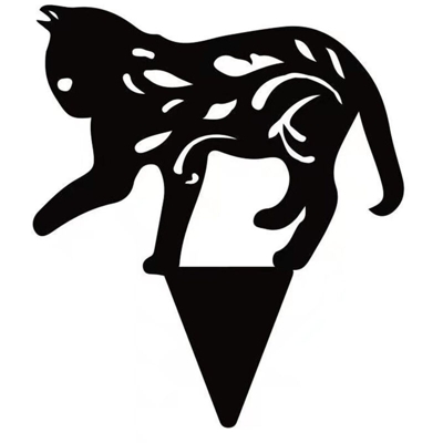 Oggetti di scena di Pasqua Pastorale Garden Yard Black Cat Insert Card Outdoor Prato Animal Ornaments,Black E Style