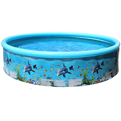 Piscina gonfiabile Stagno rotondo Vasca da bagno Adulto Bambino Giochi d'acqua 125x30cm