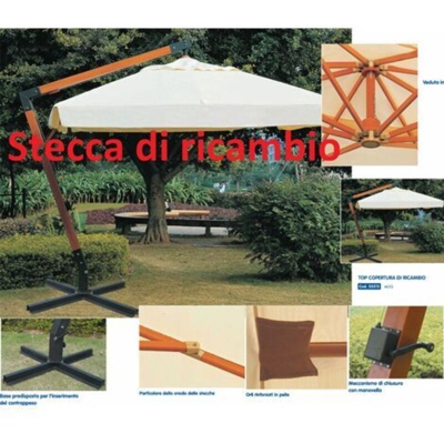 Salone - Stecca di ricambio in legno 90 cm per ombrellone decentrato Maxima 3x4 mt