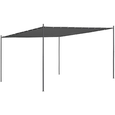 Gazebo con Tetto Inclinato 400x400x264 cm Antracite 180 g/m2 - Antracite - Youthup