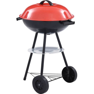 Barbecue a Carbone Kettle Portatile XXL con Ruote 44 cm - Multicolore - Vidaxl