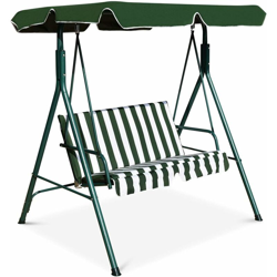 Costway - Dondolo a Due Posti con Oscurante per Proteggersi dal Sole, Ideale per Giardino, Parco, Cortile, 140 x 120 x 153 cm (Verde) precio