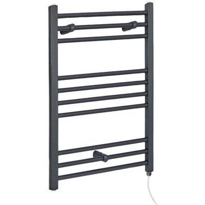 Hudson Reed Artle Scaldasalviette Elettrico Piatto di Design Verticale - Termoarredo Bagno a Scaletta Moderno - Acciaio Antracite - 400W - 800 x 600mm