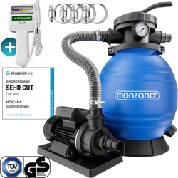 Pompa Filtro Piscina portata 10.200 l/h con pH Metro Filtro a Sabbia Pompa Filtro Depuratore Sabbia Serbatoio 20kg en oferta