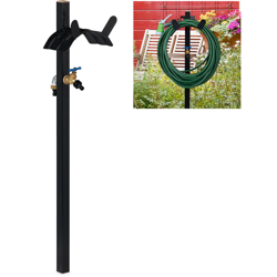 Fontanella a Colonna, con Agganci Porta Tubo, 2 Attacchi per Tubi da 3/4” e L max. 46 m , 107,5x25x18 cm, Nera características