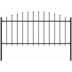 Recinzione Giardino Punta a Lancia (0,5-0,75)x1,7m Acciaio Nero - Nero - Vidaxl precio