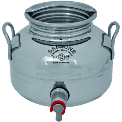 FUSTO CONTENITORE OLIO GIOIELLO 2 LT ACCIAIO INOX BIDONE + SUPPORTO 2 LITRI - Sansone