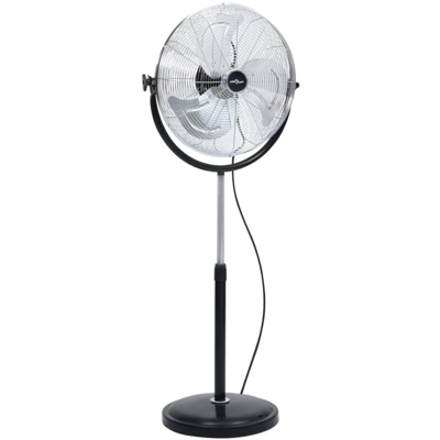 Ventilatore a Piantana Testa Inclinabile 3 Velocità 45 cm 100 W - Nero - Vidaxl