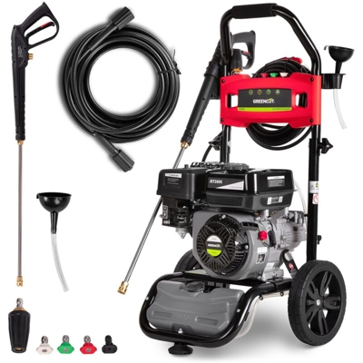Greencut - Idropulitrice JET260X con motore a benzina 208cc a 4 tempi da 8 cv. tubo da 10 m. 5 diversi ugelli a pressione