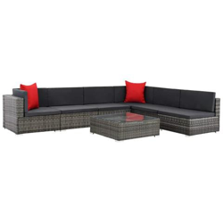 Set Divani Da Giardino 23 Pz In Polyrattan Grigio características