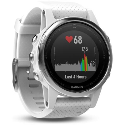 Sportwatch Fenix 5S Impermeabile 10ATM Display 1.1'' Bluetooth / GPS per Fitness con Contapassi e Cardiofrequenzimetro 42mm Bianco