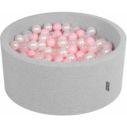 90X40cm/300 Palline ? 7CM Piscina Di Palline Colorate Per Bambini Tondo Fabbricato In EU, Grigio Ch:Rosa Ch/Perla/Trasparente - grigio ch:rosa precio