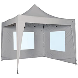 Bo-Camp Parete Laterale per Tendone con Finestre Grigio 3x2,4 m 4472113 - Grigio en oferta