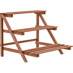 Piedistallo per Piante a 3 Mensole in Legno di Cedro 48x45x40cm características