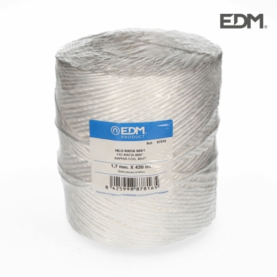 Filo di rafia 600/1 bobina 750gm / 420mts bianco 87816 - EDM