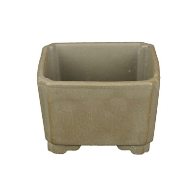 Vaso per bonsai Giapponese Morrisan quadrato in gres 9x9x5,5 cm - B03-4-2