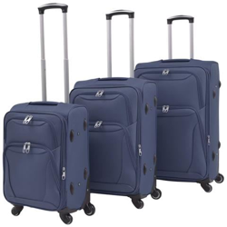 3 Pz Set Di Valigie Trolley Morbide Blu Marino precio