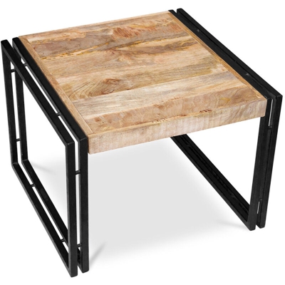 Tavolino da caffè piccolo Onawa in stile industriale vintage Legno naturale