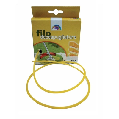 Bricoqui - Filo in nylon decespugliatore quadrato tondo giallo tagliaerba rasaerba bordi LUNGHEZZA MT 10 - MISURA MM. 3 - FORMA QUADRATO