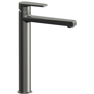 MISCELATORE MONOCOMANDO LAVABO ALTO LINEA ARTIC Nichel Nero Spazzolato