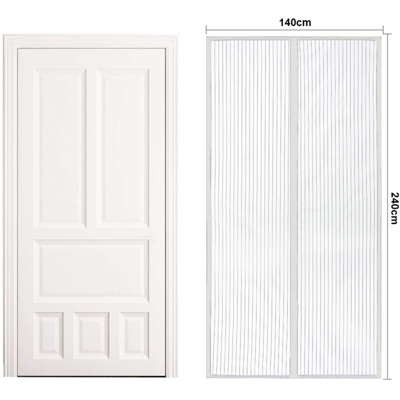 Tenda Zanzariera Magnetica Bianca Per Porta Finestra Con Adesivo In Velcro Misura 140X240cm