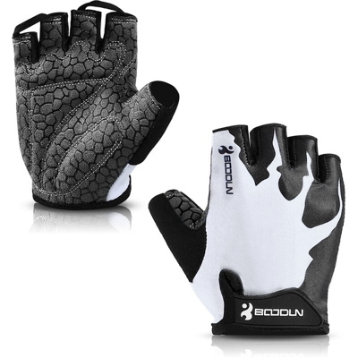 Boodun - Guanti sportivi Antiscivolo Guanti mezze dita da ciclismo Guanti imbottiti ammortizzanti per sollevamento pesi Guanti MTB traspiranti