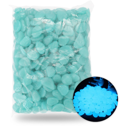 Asupermall - 500 pezzi Glow in the Dark Ciottoli da giardino per passerelle Decorazioni per acquari Piante Pietre luminose,Azzurro en oferta