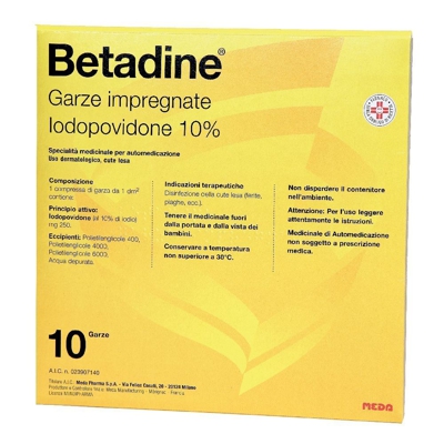 Betadine® Garze impregnate Iodopovidone 10%