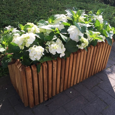 Fioriera BARCELONA legno 100 x 40 sp.3 cm con rivestimento - Verniciata NOCE